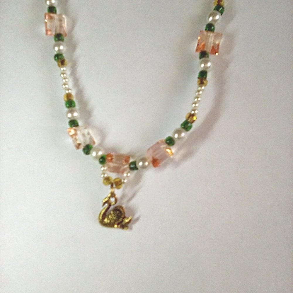 Women's Swan Pendant Necklace  24 Inches Long